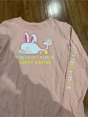 Vineyard Vines Kids XL Pink 'Hoppy Easter' Long-Sleeve Tee